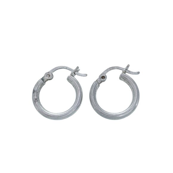 Vintage Silver Tone Hoop Earrings - Picture 1 of 4